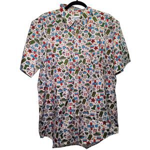 Men's Graphic Casual Button Down Shirt